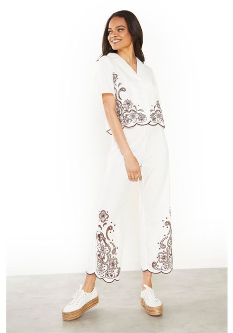 LADIES TOP-OFF WHITE BROWN GLAMOROUS | Top | AN4184OFF WHITE BROWN